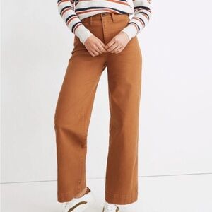 Madewell Tan Flare Wide Leg Jeans